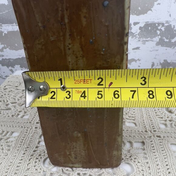 Vtg 70’s Art Pottery Paper Bag Vase To Everything There Is A Season Teacher Gift - Picture 10 of 11